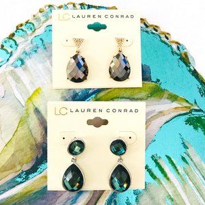 2 Lauren Conrad Multi-faceted Fancy Earrings